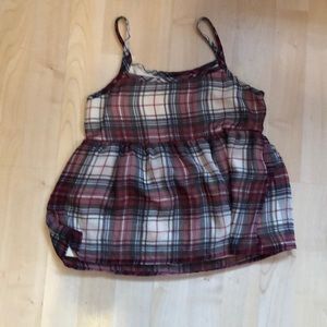 Cute plaid girls medium tank top